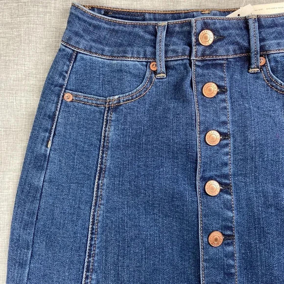 American Eagle Denim Button A-Line Skirt NWT - Picture 6 of 9